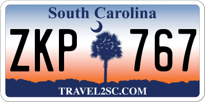 SC license plate ZKP767