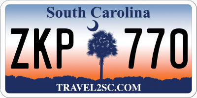 SC license plate ZKP770