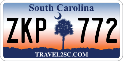 SC license plate ZKP772