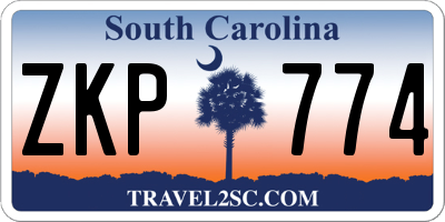 SC license plate ZKP774