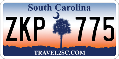 SC license plate ZKP775