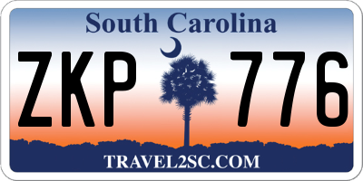 SC license plate ZKP776