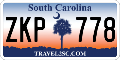 SC license plate ZKP778