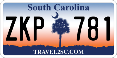 SC license plate ZKP781