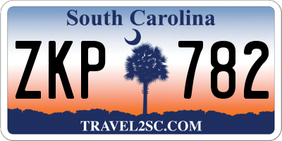 SC license plate ZKP782