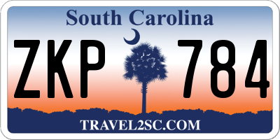 SC license plate ZKP784