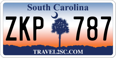 SC license plate ZKP787