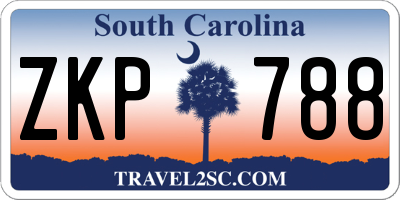 SC license plate ZKP788