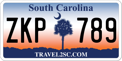 SC license plate ZKP789