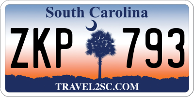 SC license plate ZKP793