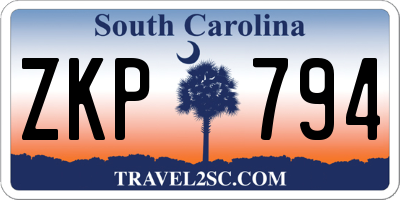 SC license plate ZKP794