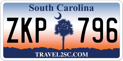 SC license plate ZKP796