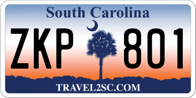 SC license plate ZKP801