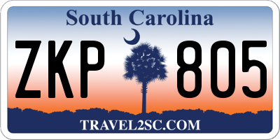 SC license plate ZKP805