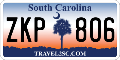 SC license plate ZKP806