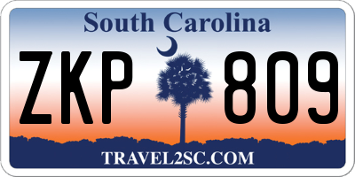 SC license plate ZKP809