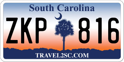 SC license plate ZKP816