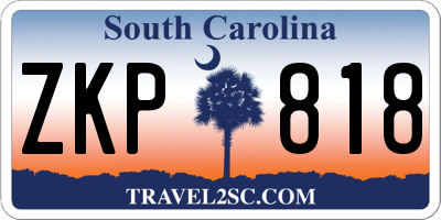 SC license plate ZKP818