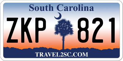 SC license plate ZKP821