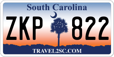 SC license plate ZKP822