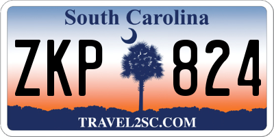SC license plate ZKP824