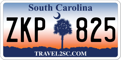 SC license plate ZKP825