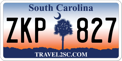 SC license plate ZKP827