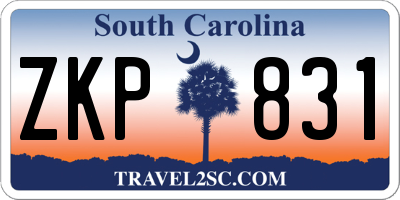 SC license plate ZKP831