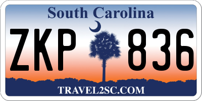 SC license plate ZKP836