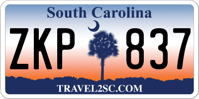 SC license plate ZKP837