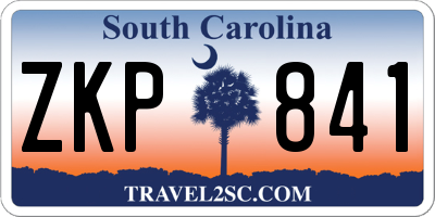 SC license plate ZKP841