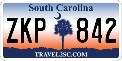 SC license plate ZKP842