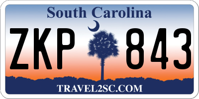 SC license plate ZKP843