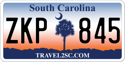 SC license plate ZKP845