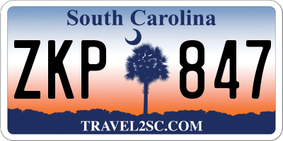 SC license plate ZKP847