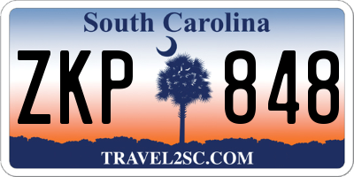 SC license plate ZKP848