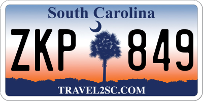 SC license plate ZKP849