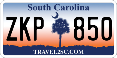 SC license plate ZKP850