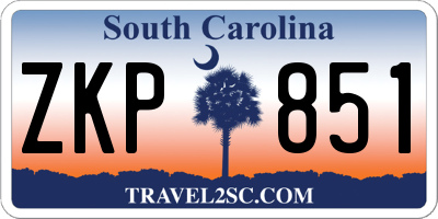 SC license plate ZKP851