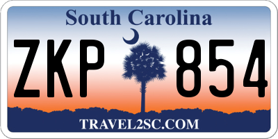 SC license plate ZKP854