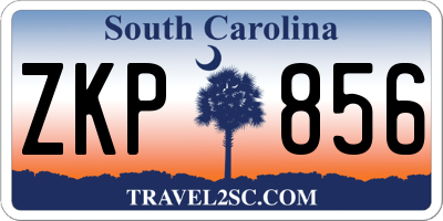 SC license plate ZKP856