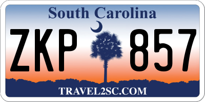 SC license plate ZKP857