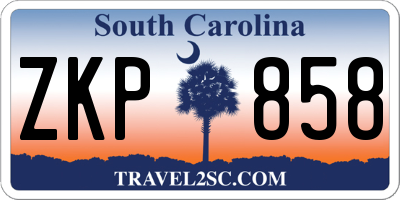 SC license plate ZKP858