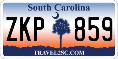 SC license plate ZKP859