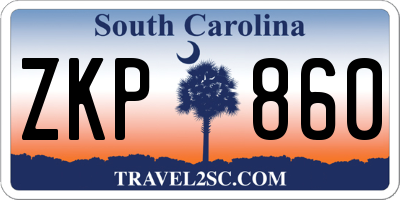 SC license plate ZKP860