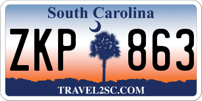 SC license plate ZKP863