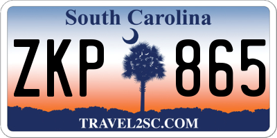 SC license plate ZKP865