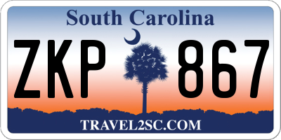 SC license plate ZKP867