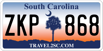 SC license plate ZKP868