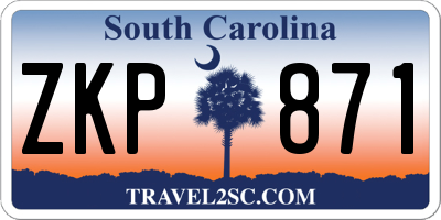 SC license plate ZKP871